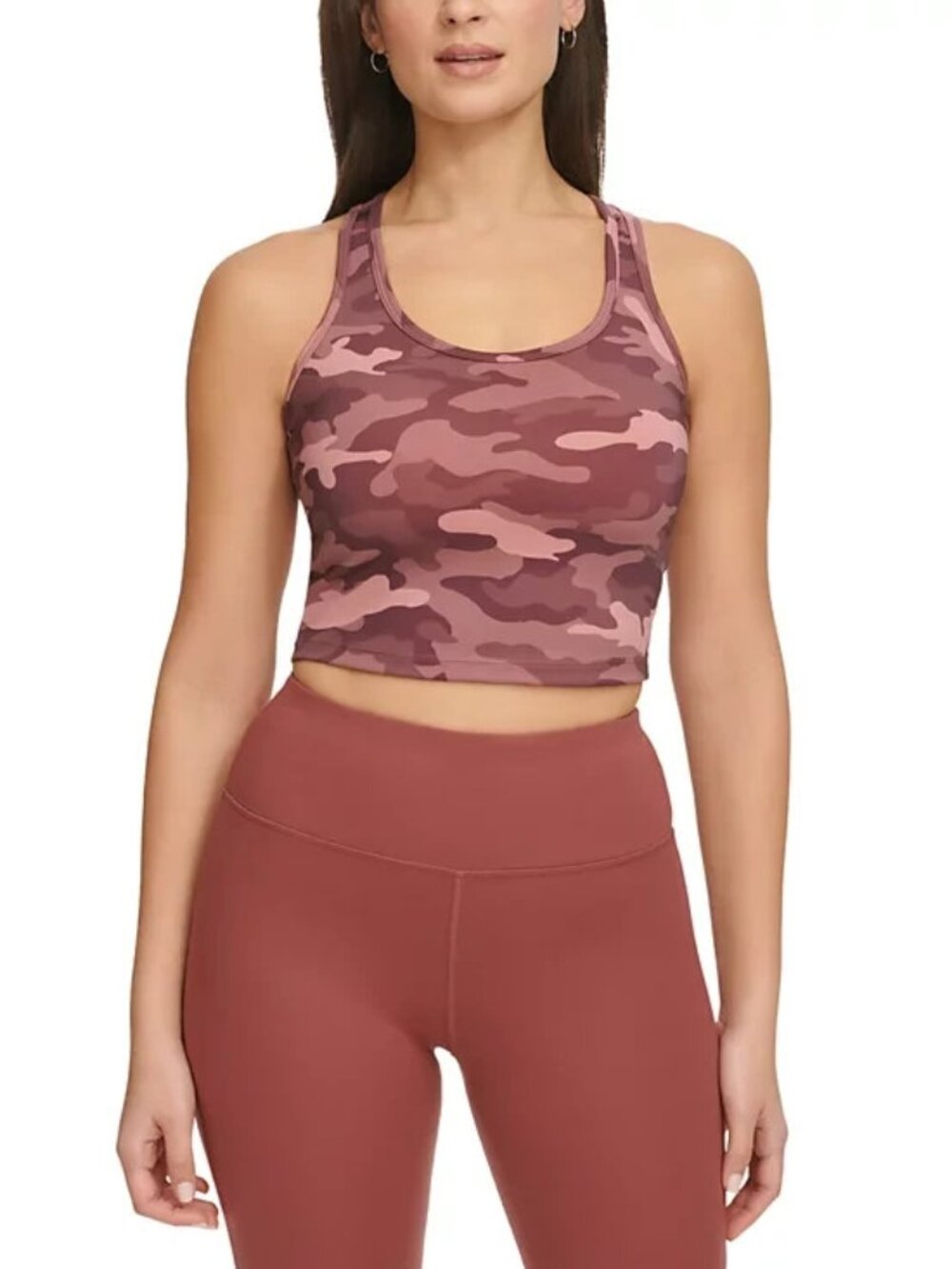 Calvin Klein Performance Women's Printed Scoop-Neck Crop Top Size S